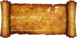 Arató Pál névjegykártya